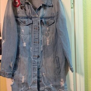 Embroidered Light Blue Denim Jacket